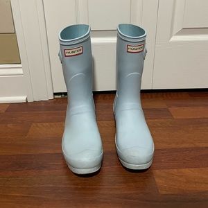 Hunter baby blue rain boots